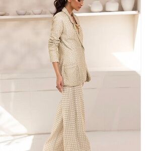Ethnic Indian Wear Cream Wide Leg Jumpsuit